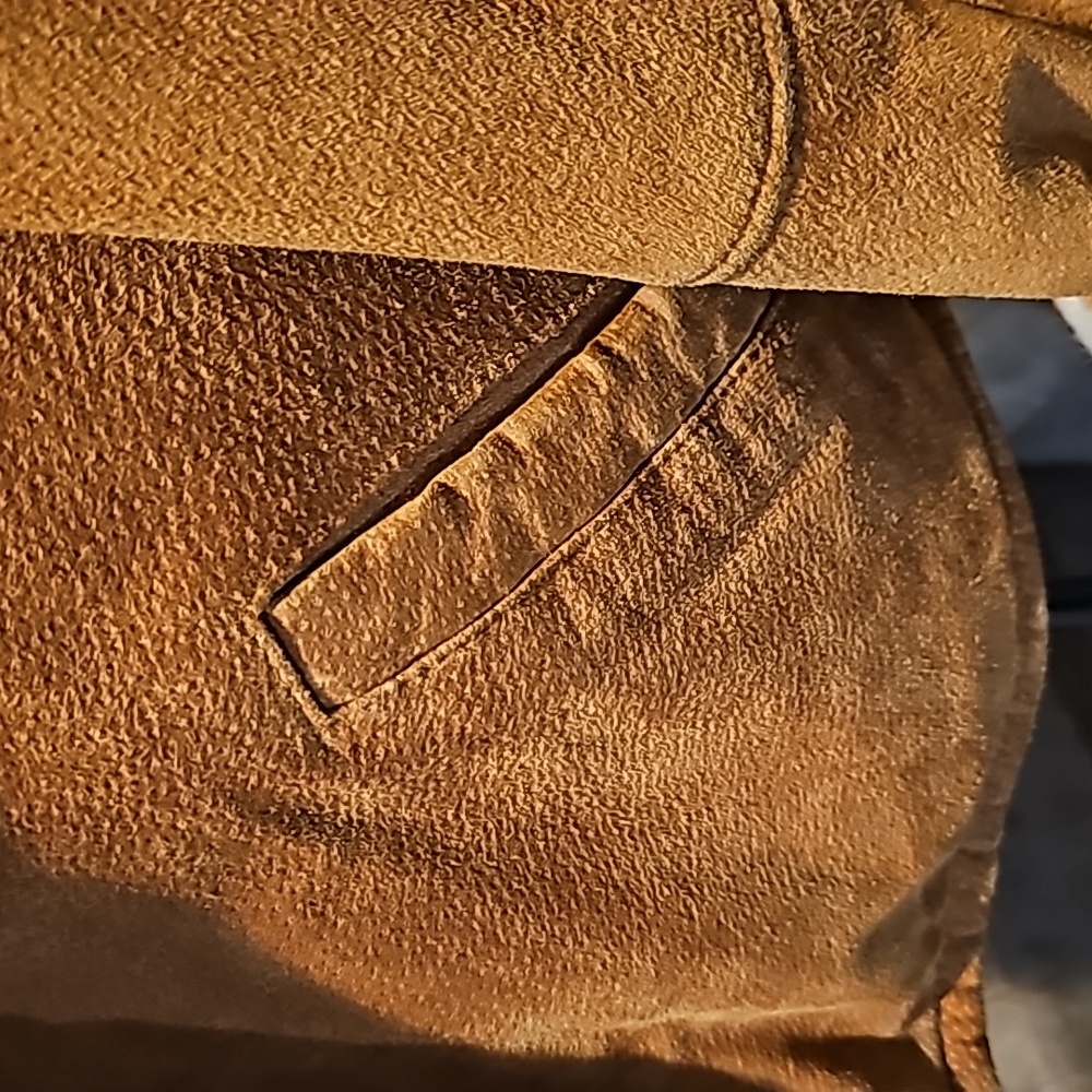 Leather Sherpa Jackets, Womens Large, Camel Color - Picture 4 of 14